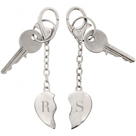 Personalised Initials Two Hearts Keyring | Temptation Gifts