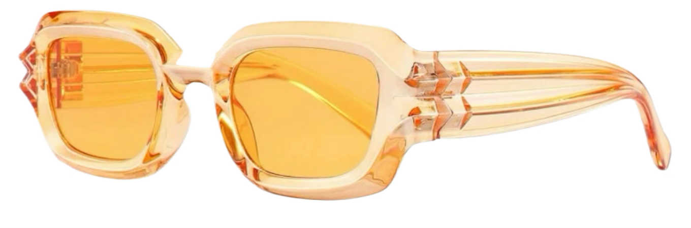 orange frame glasses