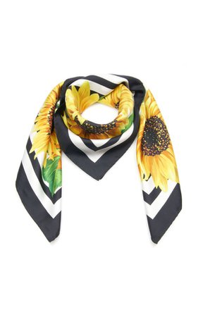 dolce and gabbana floral sunflower scarf