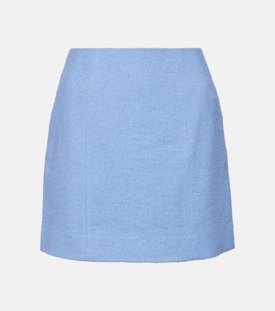 Cotton And Linen Blend Miniskirt in Blue - Patou | Mytheresa