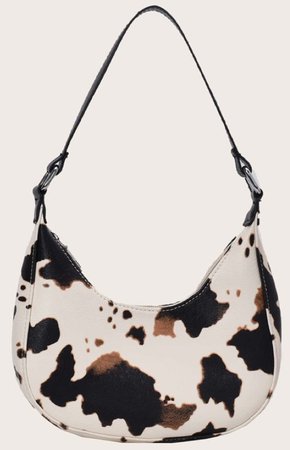 cow print shoulder purse