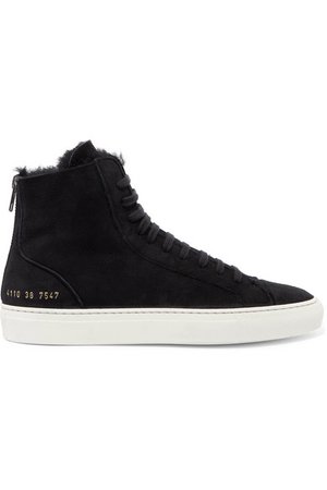 Common Projects | Tournament shearling-lined suede high-top sneakers | NET-A-PORTER.COM