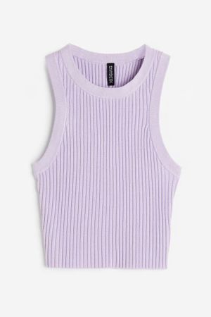Rib-knit Tank Top - Light purple - Ladies | H&M US