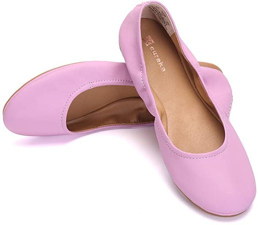 Amazon.com | Eureka USA Women’s Audrey Leather Ballet Flat | Flats