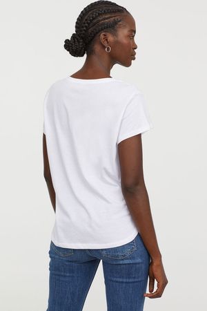 Cotton T-shirt - White - Ladies | H&M US