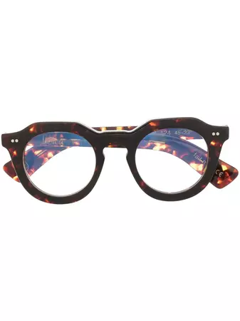 Lesca round-frame tortoiseshell-effect Glasses - Farfetch