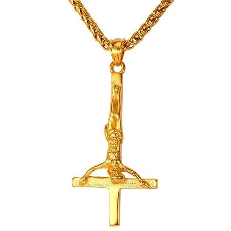 Upside Down/ Inverted of St. Peter Cross Pendant Necklace - Innovato Design