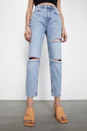 RIPPED MOM FIT JEANS | ZARA United States