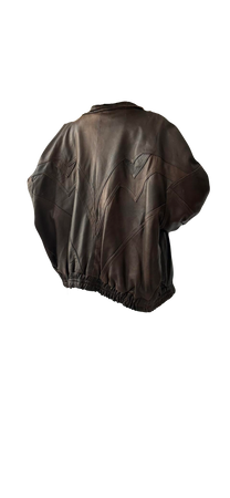 Italian vintage 90s chocolate brown genuine leather bomber jacket