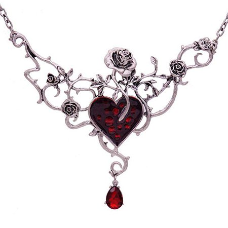 Amazon.com: Halloween Fashion Blood Heart Rose Skull Collar Necklace Punk Gothic Jewelry Women Necklace (RED HEART): Arts, Crafts & Sewing
