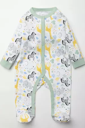 Buy Little Gent Baby Safari Animal Print Cotton 3 Piece White Gift Set from the Next UK online shop
