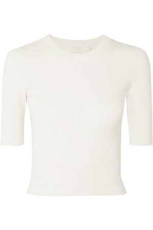 Dion Lee | Shadow cropped ribbed-knit top | NET-A-PORTER.COM