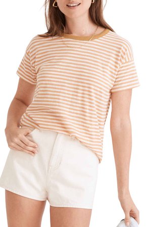 Madewell Whisper Stripe Crewneck Ringer T-Shirt | Nordstrom