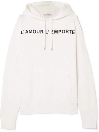 Les Rêveries - Oversized Printed Cotton-blend Jersey Hooded Top - White