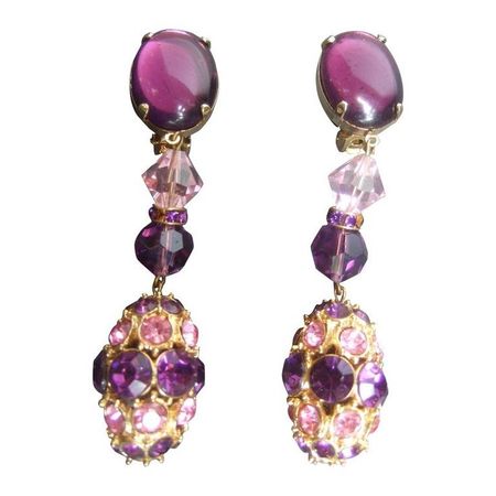 purple costume jewelry earrings