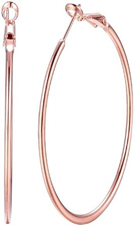 Amazon.com: 60mm Rose Gold Large Big Basketball Hoop Earrings For Women Girls Hypoallergenic Fashion Huggie Hoops: Jewelry