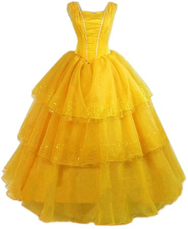 Amazon.com: Mordarli Belle Ball Gown Women's Princess Fancy Dress Adult Cosplay Costume Yellow : Clothing, Shoes & Jewelry