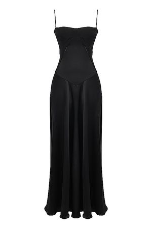 Clothing : Maxi Dresses : 'Anabella' Black Lace Back Maxi Dress