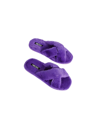 purple fuzzy slippers loungewear