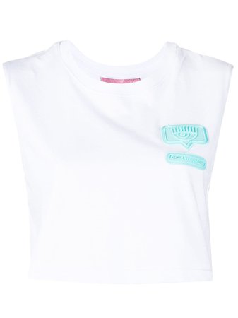Chiara Ferragni Patch-Embellished Cropped Muscle T-Shirt Ss20 | Farfetch.com