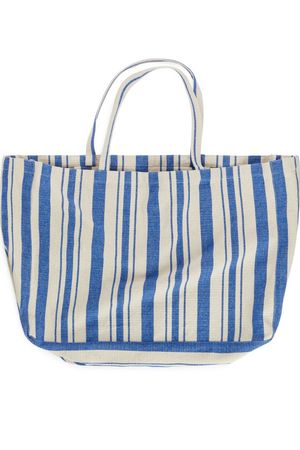 Large Beach Bag - Blue/Off White - Home All | H&M GB