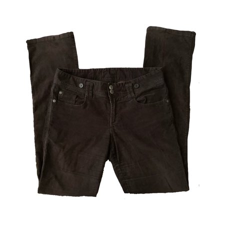 brown low rise straight leg/boot cut corduroy pants