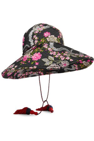Gucci | Tasseled floral-jacquard hat | NET-A-PORTER.COM