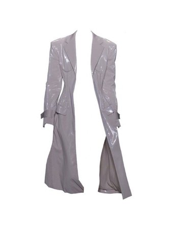 Grey metallic trench coat