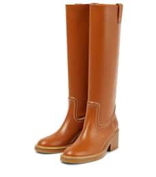 Chloé - Leather knee-high boots | Mytheresa