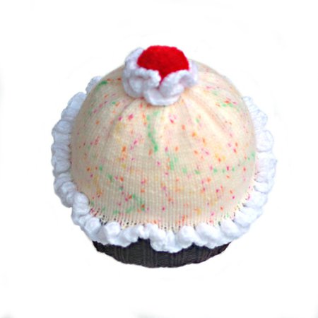 Cupcake Hat Hand Knit, Toddler 1 to 3 by BarkingDogDesigns on Zibbet