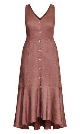 Shop Women's Plus Size Plus Size Sweetie Button Maxi Dress - nutmeg