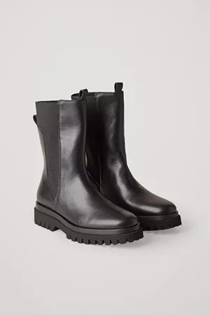 LEATHER ANKLE CHELSEA BOOTS - black - Boots - COS WW