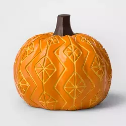 Large Etched Design Halloween Pumpkin Cream - Hyde and Eek! Boutique : Target