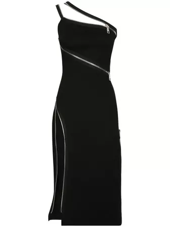 Dolce & Gabbana asymmetric zip-detail midi dress