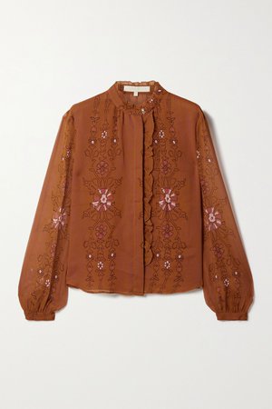 Brick Paddy floral-print crepon blouse | Vanessa Bruno | NET-A-PORTER