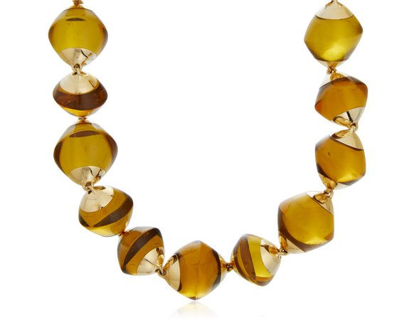 VHERNIER AMBER AND GOLD 'TROTTOLA' NECKLACE