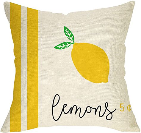 Amazon.com: Softxpp Lemons Summer Decorative Throw Pillow Cover, Vintage Farmhouse Pillow Case Square Cushion Cover Yellow Seasonal Decor Spring Home Decorations for Sofa Couch 18’’ x 18’’ Cotton Linen: Home & Kitchen