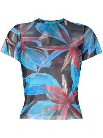 Louisa Ballou Beach graphic-print Sheer T-shirt - Farfetch