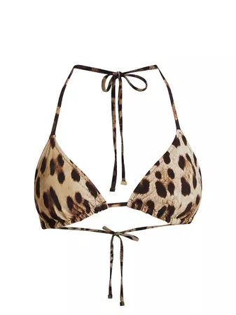 Shop Dolce&Gabbana Leopard Triangle Bikini Top | Saks Fifth Avenue