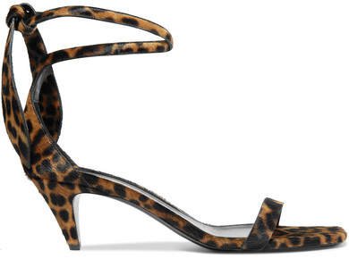 Charlotte Leopard-print Calf Hair Sandals - Leopard print