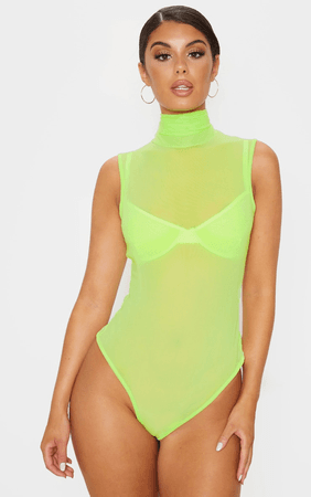 lime green mesh bodysuit