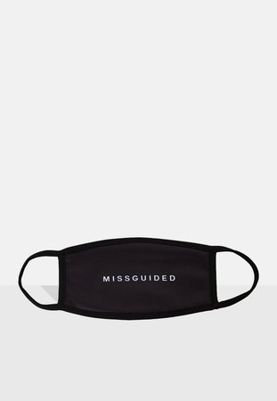 Black Missguided Double Layer Face Covering | Missguided