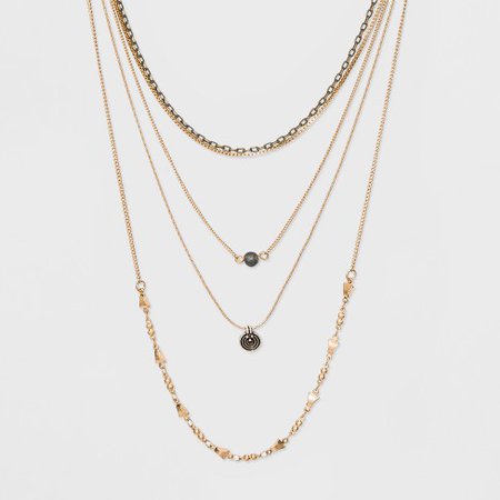 Multi Row Layered Necklace - Universal Thread™ Gold : Target