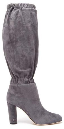 Maxyn 85 Knee High Suede Boots - Womens - Grey