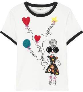 Rylyn Embroidered Cotton-jersey T-shirt