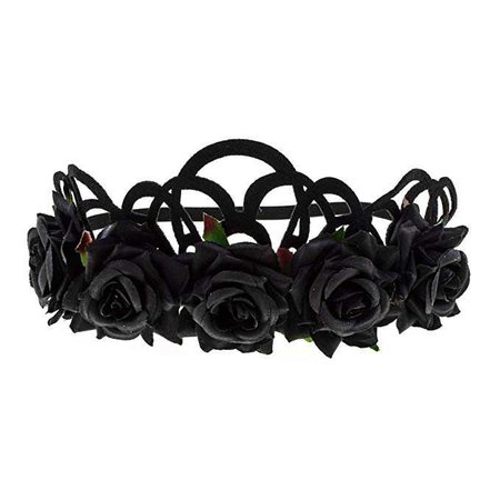 Love Sweety Halloween Vintage Crown Rose Headband Gothic Floral Headpiece (Black Rose) at Amazon Women’s Clothing store: