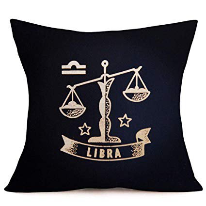 Asamour Twelve Constellations Series Pillow Sham Black Background and Symbol Constellation Pattern Decorative Cotton Linen Throw Pillow Case Cushion Cover Home Pillowcase 18’’x18’’ (Libra): Gateway
