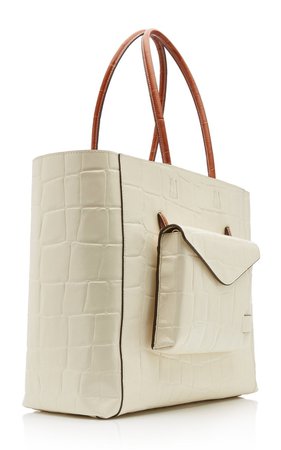 Linda Croc-Embossed Leather Tote Bag by Staud | Moda Operandi