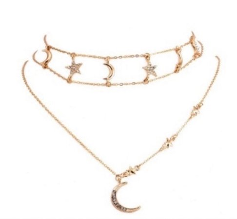 moon & stars choker necklace