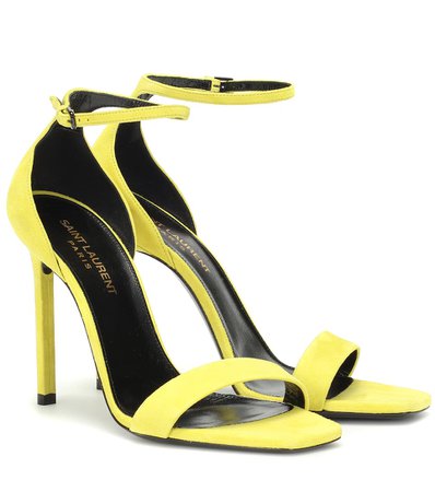 Amber Suede Sandals Yellow - Saint Laurent | mytheresa